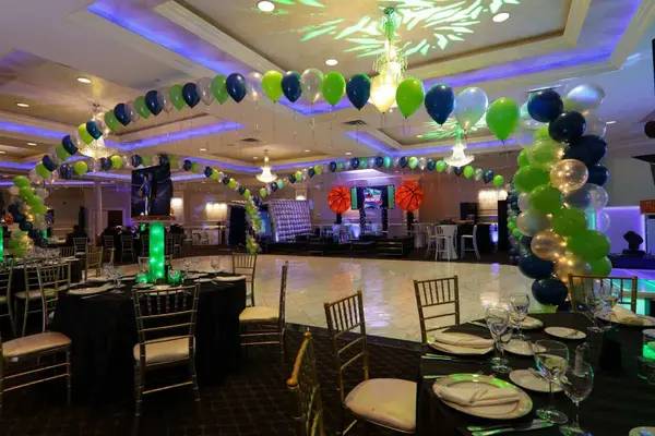 Lime and Navy Balloon Gazebo