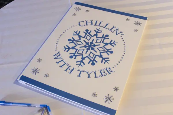 Winter Themed Sign in Book