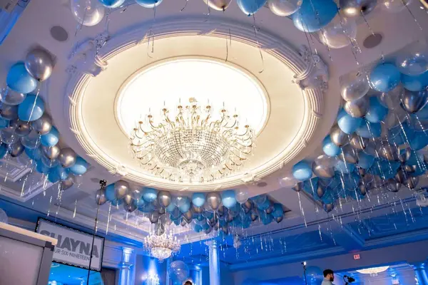 Pale Blue and Silver Loose Ceiling Balloons