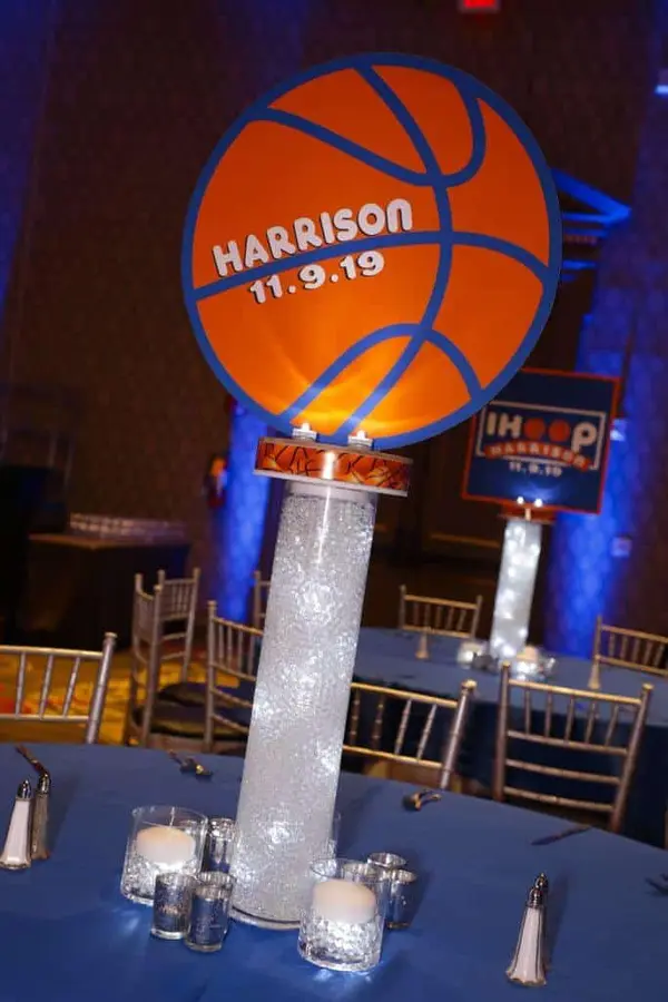 Basketball Themed Logo Centerpiece