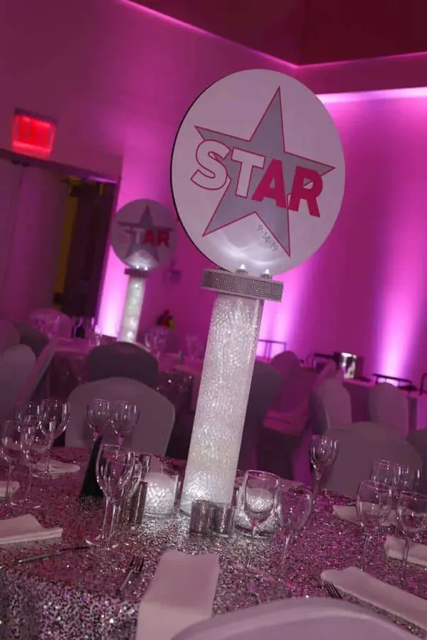 Bat Mitzvah LED Logo Centerpiece