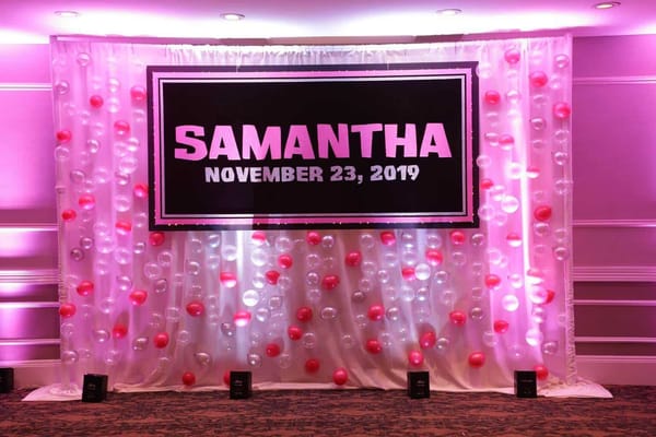 Bat Mitzvah Backdrop with LED Bubble Wall