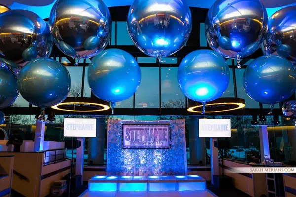 Bat Mitzvah Backdrop with LED Bubble Wall