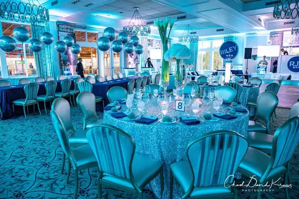 Silver Orbz Balloon Centerpiece