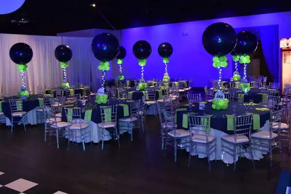 Navy and Lime Balloon Centerpieces