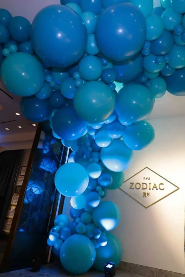 Shades of Teal Organic Balloon Sculpture