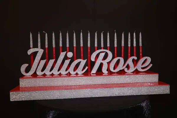 Red and Silver Candle Lighting Display