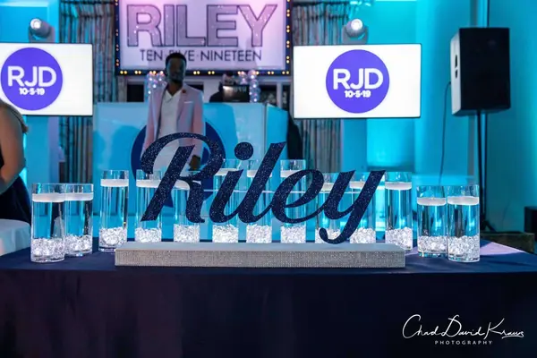 Navy and White LED Candle Lighting Display