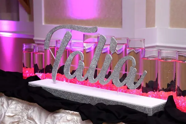 Silver and Hot Pink Candle Lighting