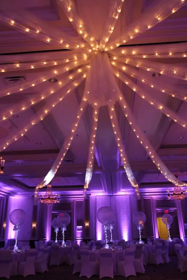 Silver Tulle Draping over Dance Floor