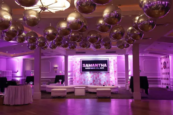 Silver Metallic Orbz over Dance Floor