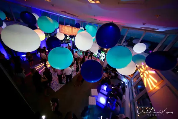 Navy, Turquoise and White Jumbo Balloons