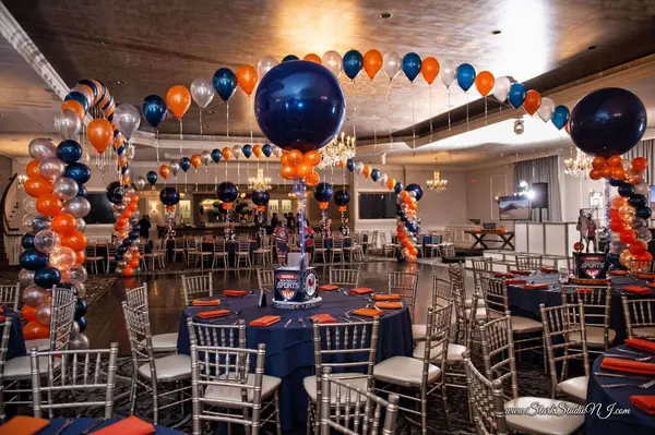 Navy and Orange Balloon Gazebo