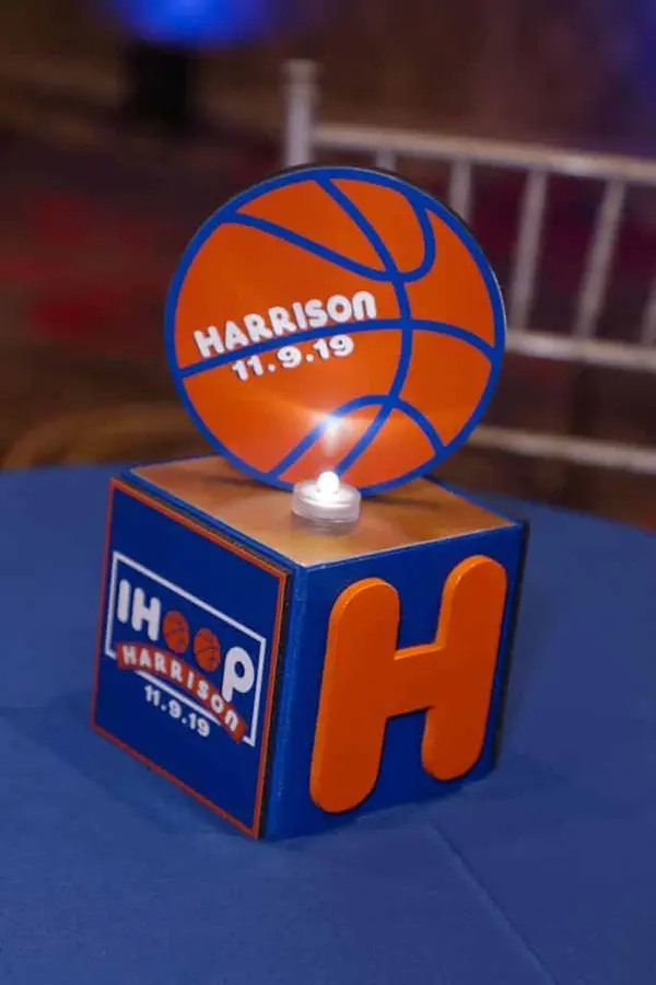 Mini Basketball Cube Centerpiece