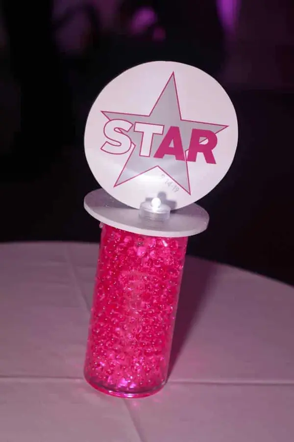 Star Themed Bat Mitzvah Centerpiece