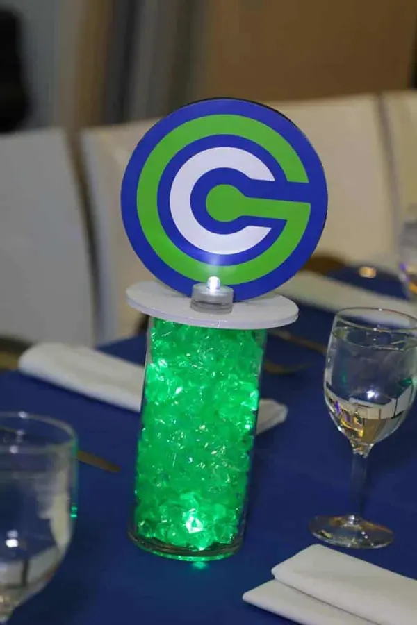 Bar Mitzvah Logo Lounge Centerpiece