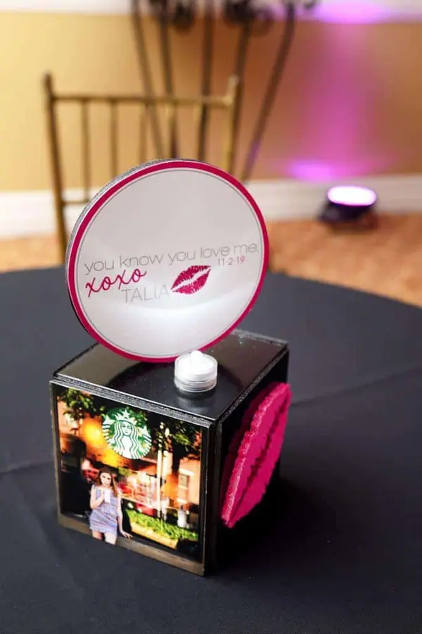 Gossip Girl Themed Bat Mitzvah Centerpiece