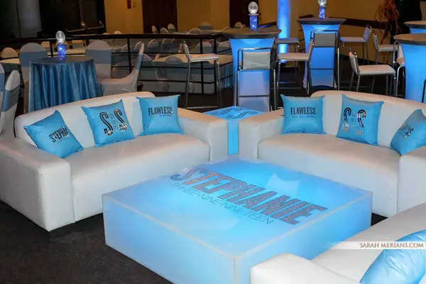 Light Blue LED Lounge Setup