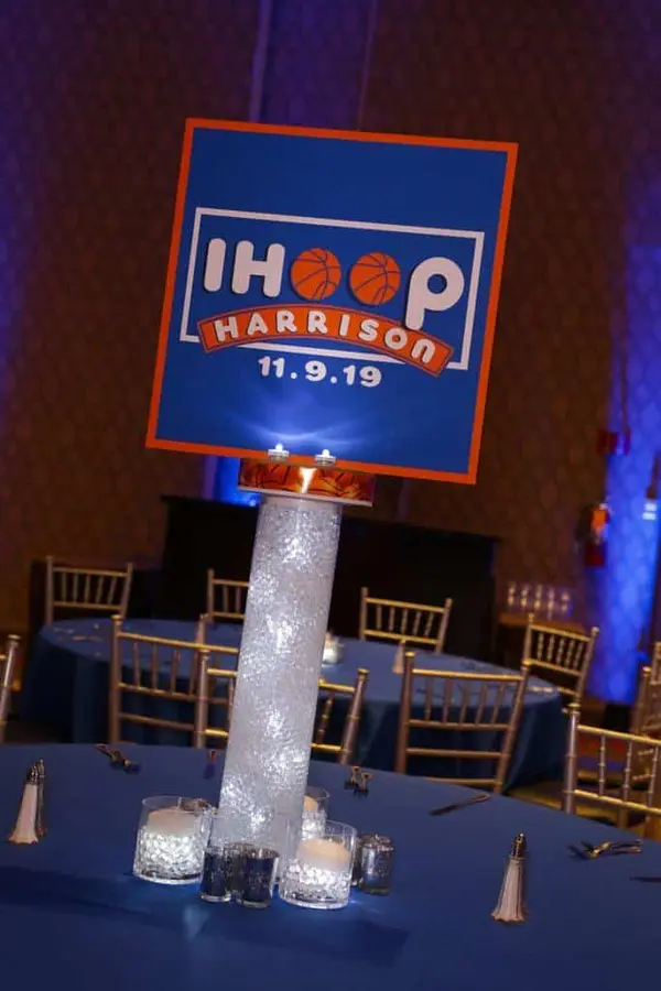 Basketball Themed Logo Centerpiece