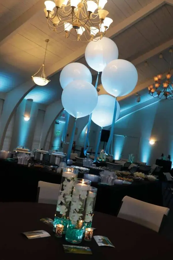 Teal LED Orchid Centerpiece