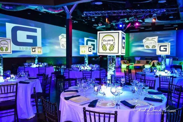 Lamshade Centerpiece with Custom Logo