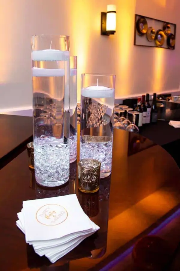 LED Centerpieces with Floating Candles
