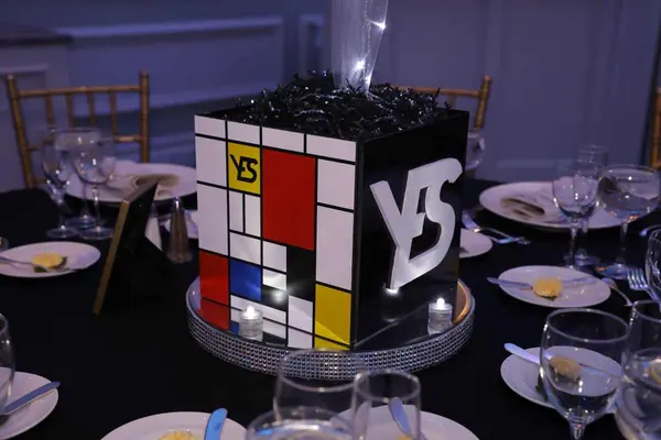 Mondrian Themed Bat Mitzvah Centerpieces