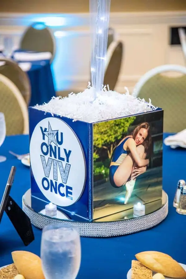 Bat Mitzvah Photo Cube Centerpiece