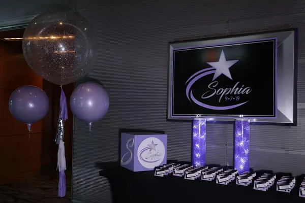 Galaxy Themed Seating Card Display