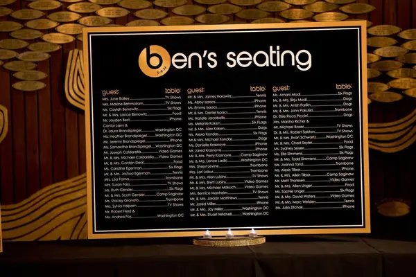 Bar Mitzvah Seating Chart