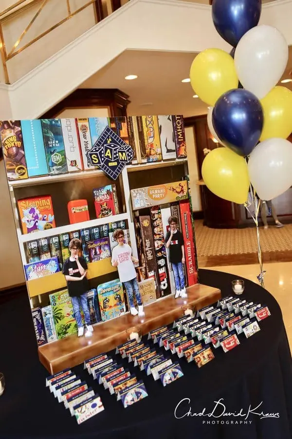 Board Games Themed Seating Card Display