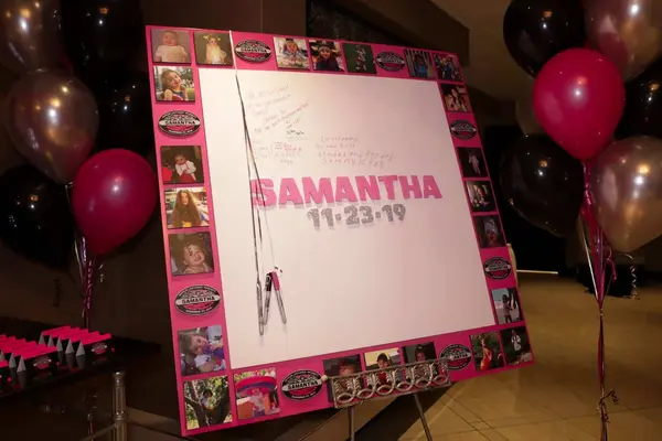 Bat Mitzvah Photo Border Sign in Board