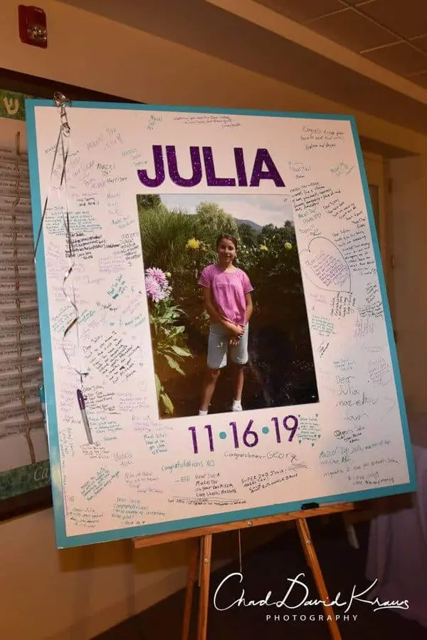 Bat Mitzvah Photo Sign in Board