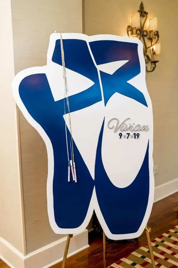 Ballet Shoe Shaped Sign in Board
