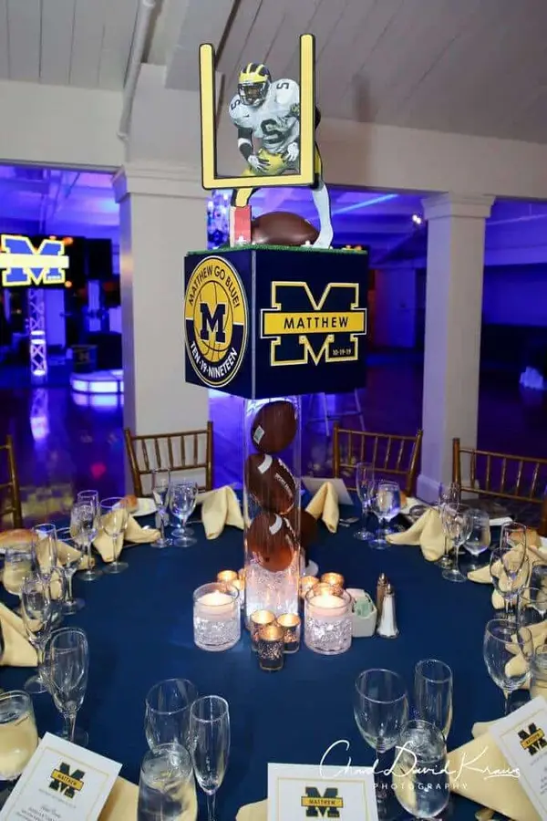 Michigan Themed Football Centerpiece