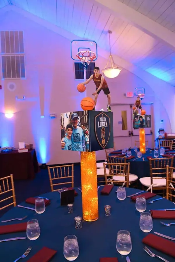 Basketball Themed Cube Centerpiece