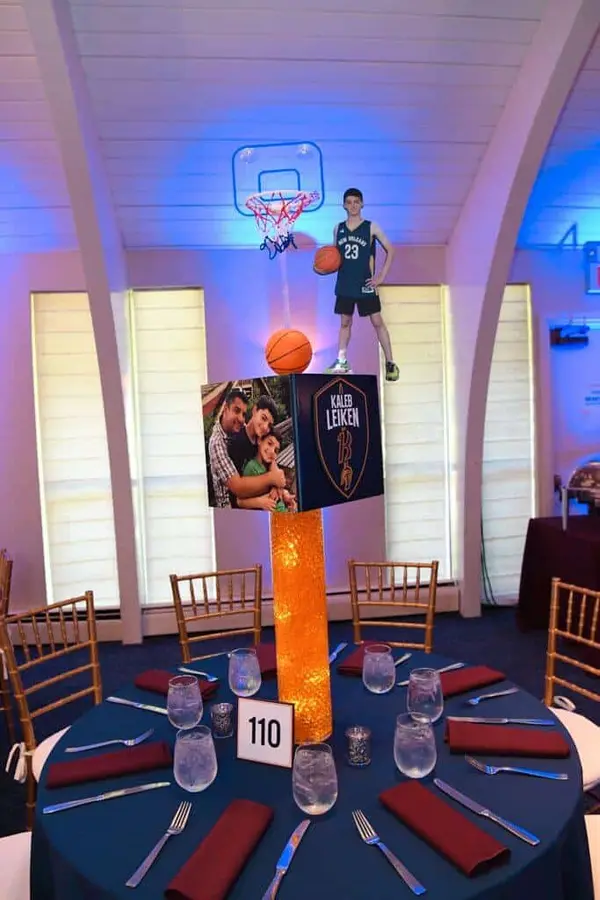Basketball Themed Cube Centerpiece