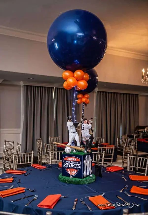 Baseball Themed Cube Centerpiece