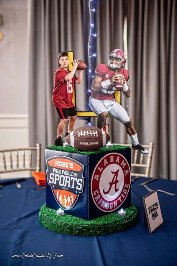 Football Themed Cube Centerpiece