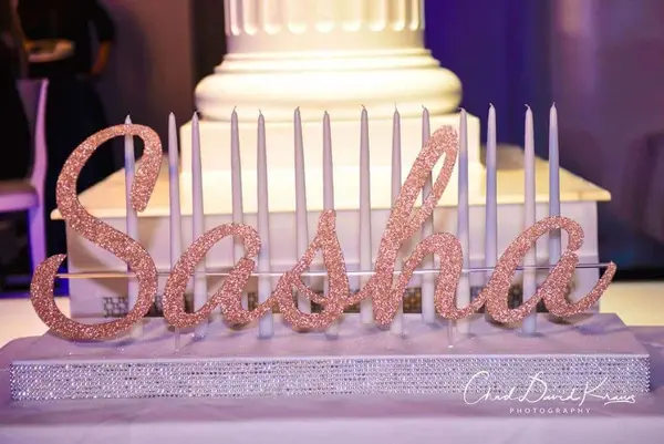 Rose Gold Candle Lighting Display