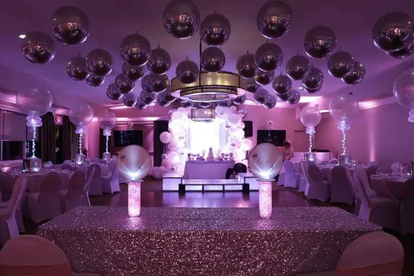 Silver Metallic Orbz over Dance Floor