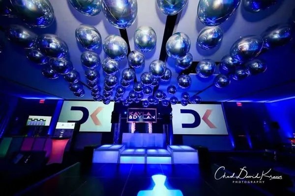 Silver Metallic Orbz over Dance Floor