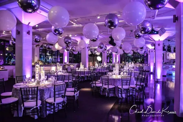 White and Silver Orbz Ceiling Treatment