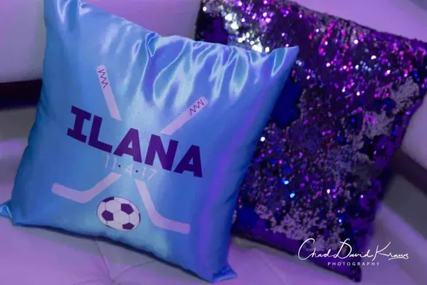 Sports Themed Bat Mitzvah Pillow