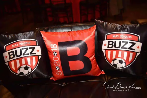 Soccer Themed Logo Pillow