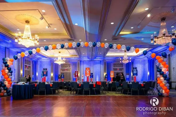 Navy and Orange Balloon Gazebo