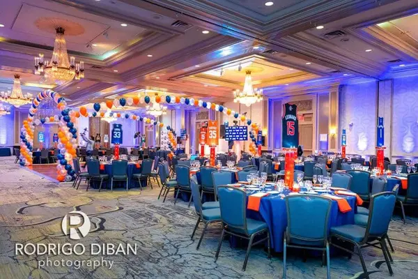 Navy and Orange Balloon Gazebo