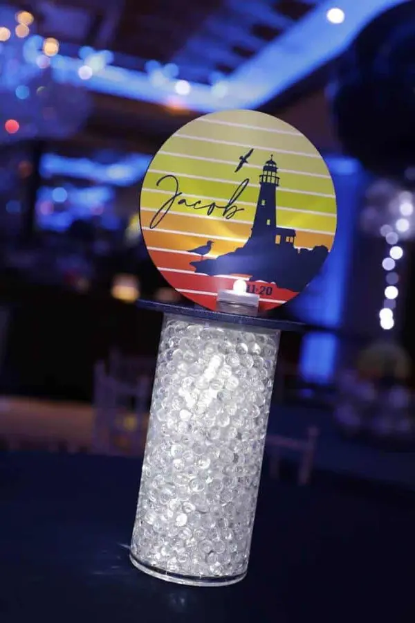 Fire Island Themed Logo Centerpiece