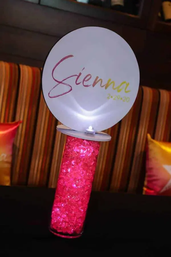 Neon Themed Logo Centerpiece