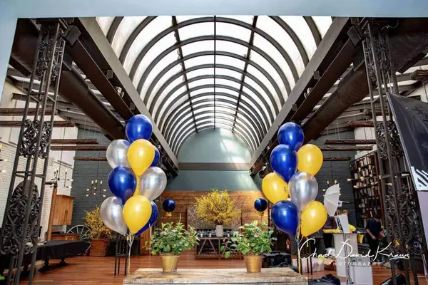 Navy and Yellow Balloon Trees